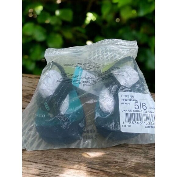 Reef Kids Little Ahi Flip Flop Aqua Green Size 5/6 Strap Sandals NEW - Picture 7 of 7